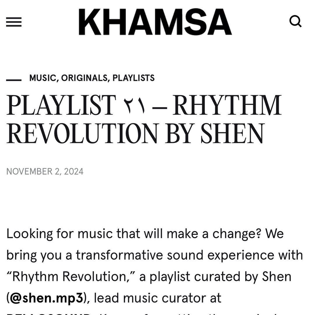 Recent playlist by @shen.mp3 for @khamsa5 highlighting his favorite politically driven records 💿